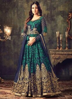 Sonal Chauhan Blue Georgette Anarkali Suit Party Wear -ZariGrace Shop Sonal Chauhan Blue Georgette Anarkali Suit SLSCC4705 u