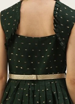 Teal Green Art Silk Cotton Jacquard Dress After Six Wear -ZariGrace Shop Teal Green Art Silk Cotton Jacquard Dress DRBS02212464 rrc2