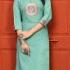 Teal Green Rayon Kurta Straight Pant Suit Party Wear -ZariGrace Shop Teal Green Rayon Kurta Straight Pant Suit KRSSSLI8016 l