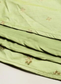 Turquoise High N Low Pleated Yoke Dress Festive Wear -ZariGrace Shop Turquoise High N Low Pleated Yoke Dress DRBS02108657 rrc2 1