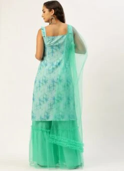 Bottom From Violet Net N Multicolored Printed Palazzo Suit After Six Wear -ZariGrace Shop Violet Net N Multicolored Printed Palazzo Suit SLBS02303754 b 1