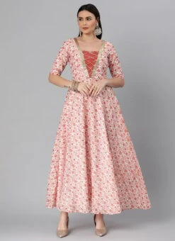 White Art Silk Printed Crisscross Dress Festive Wear -ZariGrace Shop White Art Silk Printed Crisscross Dress DRBS02205031 u