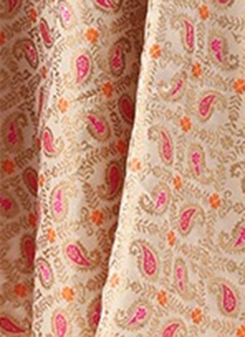 White Brocade Boat Neck Flared Dress Festive Wear 9 White Brocade Boat Neck Flared Dress Festive Wear - Image 7