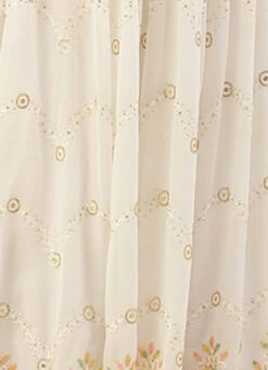 White Embroidered Pleated Style Gown Party Wear -ZariGrace Shop White Embroidered Pleated Style Gown IWBS02209734 rrc3