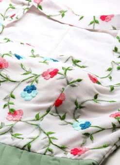 White Georgette N Green Pleated Gown Festive Wear -ZariGrace Shop White Georgette N Green Pleated Gown IWBS02210982 rrc1