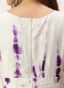 White Georgette Tie N Dye Dress After Six Wear Festive Wear -ZariGrace Shop White Georgette Tie N Dye Dress DRBS02210972 rrc2