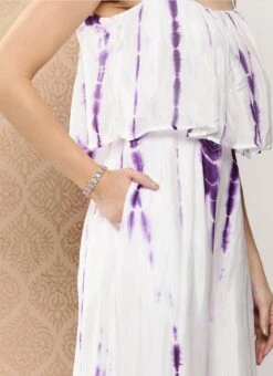 White Georgette Tie N Dye Jumpsuit After Six Wear -ZariGrace Shop White Georgette Tie N Dye Jumpsuit DRBS02301104 rrc3