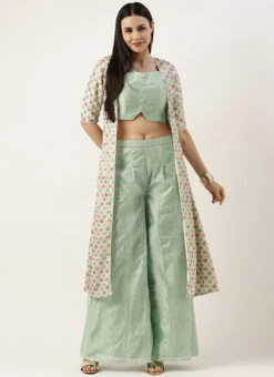 Bottom From White Jacket N Pista Green Embroidered Palazzo Set After Six Wear 12 Bottom From White Jacket N Pista Green Embroidered Palazzo Set After Six Wear -ZariGrace Shop White Jacket N Pista Green Embroidered Palazzo Set IWBS02211157 u