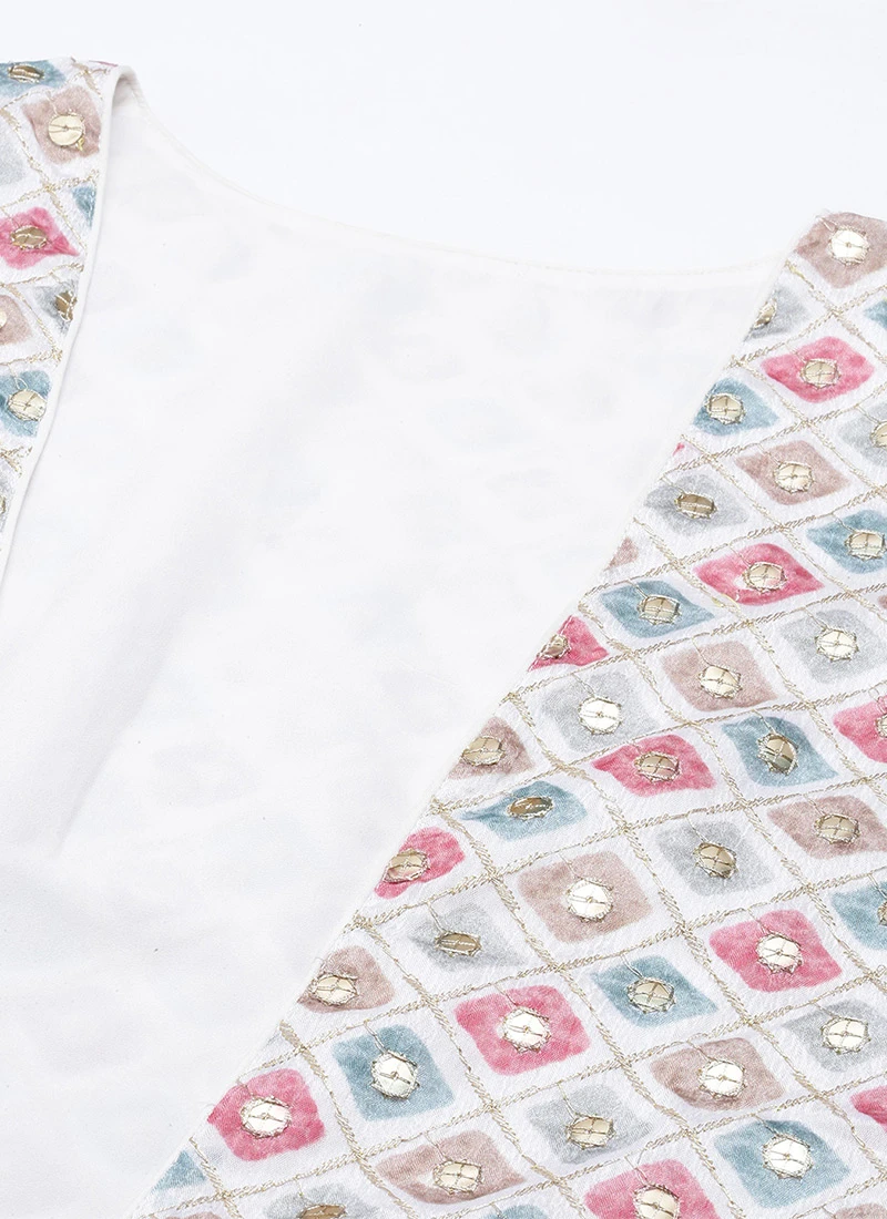 Bottom From White Jacket N Pista Green Embroidered Palazzo Set After Six Wear 7 Bottom From White Jacket N Pista Green Embroidered Palazzo Set After Six Wear - Image 5