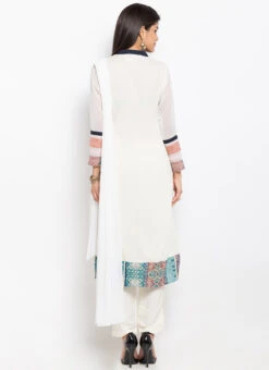 White N Navy Blue Anarkali Suit After Six Wear -ZariGrace Shop White N Navy Blue Anarkali Suit SLMNC1775 b