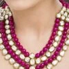 White N Pink Necklace Set Wedding Wear