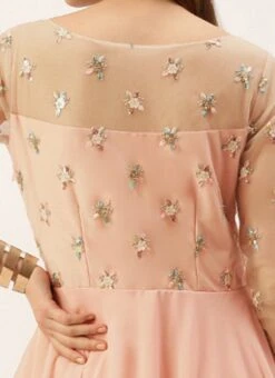 White Net Embroidered N Pink Layered Gown Wedding Wear -ZariGrace Shop White Net Embroidered N Pink Layered Gown IWBS02211174 rrc2