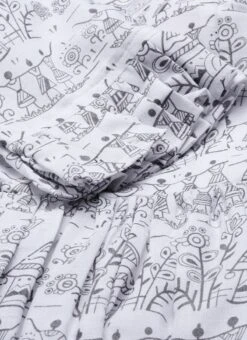 White Rayon Printed Gathered Maxi Dress Festive Wear -ZariGrace Shop White Rayon Printed Gathered Maxi Dress DRBS02105422 rrc3