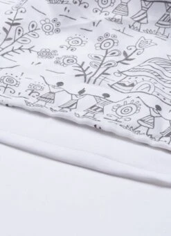 White Rayon Printed Gathered Maxi Dress Festive Wear -ZariGrace Shop White Rayon Printed Gathered Maxi Dress DRBS02105422 rrc4