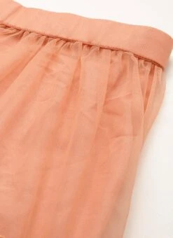 Dupatta From White Sequins N Peach Net Tiered Lehenga After Six Wear -ZariGrace Shop White Sequins N Peach Net Tiered Lehenga GHBS02212562 rrc2