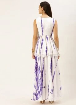 Top From White Tie N Dye Indo Western Co Ords Set After Six Wear 13 Top From White Tie N Dye Indo Western Co Ords Set After Six Wear -ZariGrace Shop White Tie N Dye Indo Western Co Ords Set IWBS02210999 b