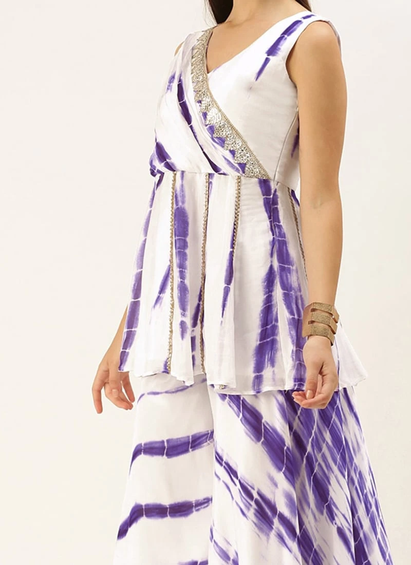 Top From White Tie N Dye Indo Western Co Ords Set After Six Wear 3 Top From White Tie N Dye Indo Western Co Ords Set After Six Wear