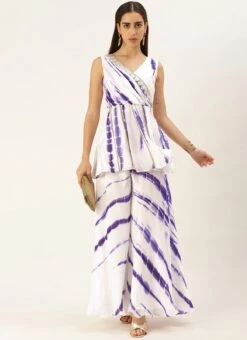 Top From White Tie N Dye Indo Western Co Ords Set After Six Wear 12 Top From White Tie N Dye Indo Western Co Ords Set After Six Wear -ZariGrace Shop White Tie N Dye Indo Western Co Ords Set IWBS02210999 u