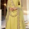 Yellow Banarasi Art Silk Embroidered N Stones Anarkali Suit Wedding Wear 2 Yellow Banarasi Art Silk Embroidered N Stones Anarkali Suit Wedding Wear -ZariGrace Shop Yellow Banarasi Art Silk Embroidered N Stones Anarkali Suit SLSAJ25986902 l