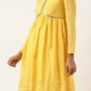 Yellow Chinnon Embroidered Kurta Set Festive Wear -ZariGrace Shop Yellow Chinnon Embroidered Kurta Set KSBS02205088 l