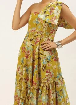 Yellow Digital Printed Dress After Six Wear