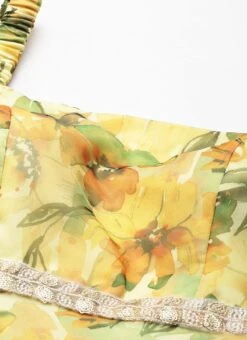 Bottom From Yellow Digital Printed Organza Suit Set After Six Wear -ZariGrace Shop Yellow Digital Printed Organza Suit Set SLBS02212594 rrc1