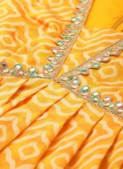 Dupatta From Yellow Digital Printed Alia Cut Sharara Suit After Six Wear -ZariGrace Shop Yellow Digital Printed Sharara Suit SLBS02306377 rrc1 2