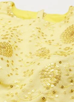 Yellow Embroidered Chinon Blouse Wedding Wear -ZariGrace Shop Yellow Embroidered Chinon Blouse BLBS02303843 rrc1