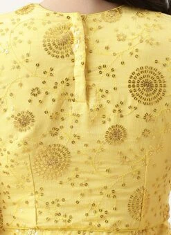 Yellow Embroidered Chinon Blouse Wedding Wear -ZariGrace Shop Yellow Embroidered Chinon Blouse BLBS02303843 rrc2