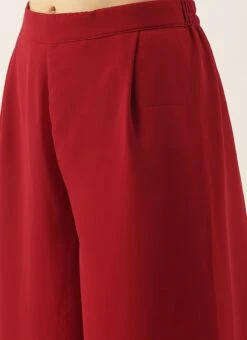 Yellow Embroidered Chinon N Maroon Kurta Set Festive Wear -ZariGrace Shop Yellow Embroidered Chinon N Maroon Kurta Set KSBS02104323 rrc2