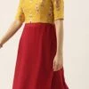 Yellow Embroidered Chinon N Maroon Top Festive Wear -ZariGrace Shop Yellow Embroidered Chinon N Maroon Top KRBS02307712 l