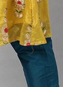 Yellow Embroidered Chinon Top Festive Wear -ZariGrace Shop Yellow Embroidered Chinon Top KRBS02307726 rrc4