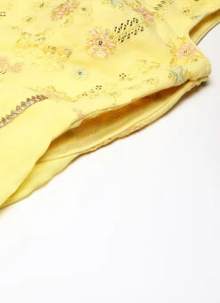 Yellow Embroidered Georgette Kali Gown Festive Wear -ZariGrace Shop Yellow Embroidered Georgette Kali Gown IWBS02301799 rrc3