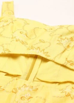 Yellow Foil Printed Jumpsuit Festive Wear 14 Yellow Foil Printed Jumpsuit Festive Wear -ZariGrace Shop Yellow Foil Printed Jumpsuit DRBS02208466 rrc1