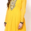 Yellow Georgette Asymmetrical Plus Size Anarkali S Party Wear -ZariGrace Shop Yellow Georgette Asymmetrical Plus Size Anarkali S PLSLNRRM229 l