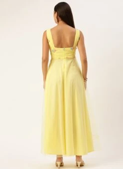 Yellow Georgette Embroidered Dress Party Wear 13 Yellow Georgette Embroidered Dress Party Wear -ZariGrace Shop Yellow Georgette Embroidered Dress DRBS02301673 b