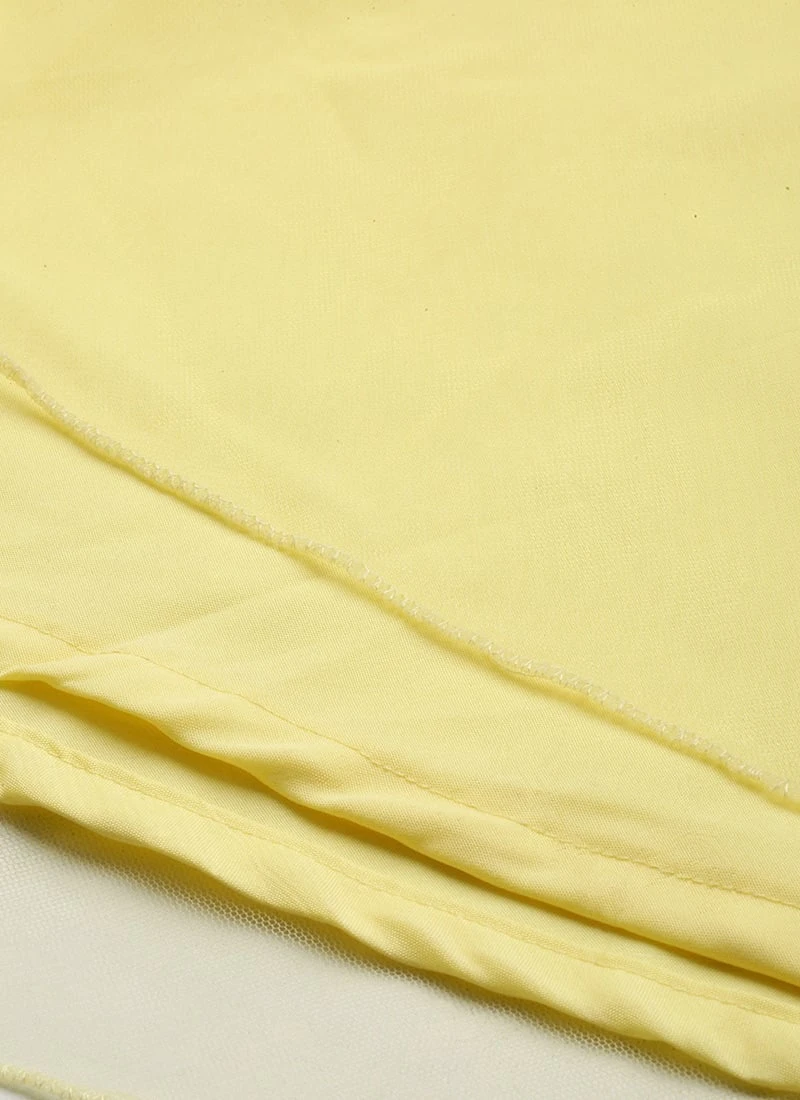 Yellow Georgette Embroidered Dress Party Wear 10 Yellow Georgette Embroidered Dress Party Wear - Image 8