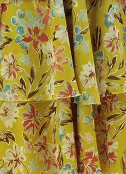 Yellow Georgette Layered Style Dress After Six Wear -ZariGrace Shop Yellow Georgette Layered Style Dress DRBS02208417 rrc4