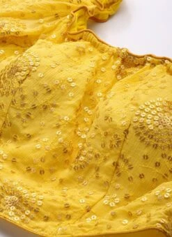 Yellow N Blue Gathered Embroidered Lehenga Festive Wear -ZariGrace Shop Yellow N Blue Gathered Embroidered Lehenga GHBS02001222 rrc1