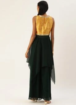Yellow N Green Floor Length Palazzo Set Festive Wear -ZariGrace Shop Yellow N Green Floor Length Palazzo Set KSBS02201301 b
