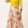 Yellow N Pink Embroidered Floor Length Gown Festive Wear