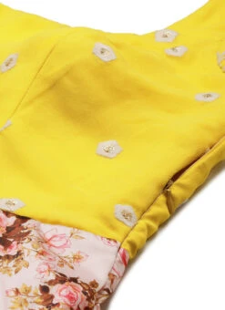 Yellow N Pink Embroidered Floor Length Gown Festive Wear -ZariGrace Shop Yellow N Pink Embroidered Floor Length Gown IWBS02107555 rrc1