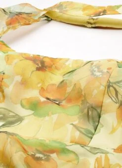 Yellow Organza Mini Dress Party Wear -ZariGrace Shop Yellow Organza Mini Dress DRBS02209616 rrc1