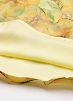 Yellow Organza Mini Dress Party Wear -ZariGrace Shop Yellow Organza Mini Dress DRBS02209616 rrc3