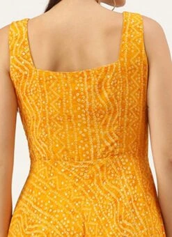 Yellow Printed Strap Neck Dress After Six Wear -ZariGrace Shop Yellow Printed Strap Neck Dress DRBS02109710 rrc2