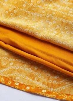 Yellow Printed Viscose Handkerchief Style Dress Festive Wear -ZariGrace Shop Yellow Printed Viscose Handkerchief Style Dress DRBS02110941 rrc3