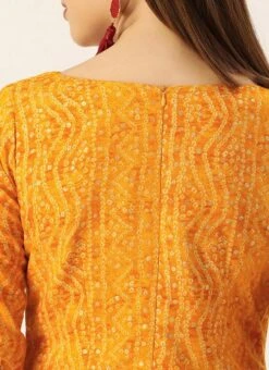 Yellow Printed Viscose Rayon Kurta Work Wear -ZariGrace Shop Yellow Printed Viscose Rayon Kurta KRBS02307720 rrc2