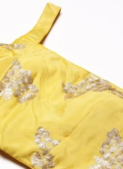 Yellow Sequins Embroidered Chinon Blouse Festive Wear -ZariGrace Shop Yellow Sequins Embroidered Chinon Blouse BLBS02301971 rrc1