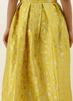 Yellow Taffeta Jacquard Skirt Festive Wear 15 Yellow Taffeta Jacquard Skirt Festive Wear -ZariGrace Shop Yellow Taffeta Jacquard Skirt WBBS02306478 rrc2