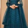 Anarkali Suit Net Rama Blue Embroidery Work Party Wear -ZariGrace Shop anarkali suit net rama blue embroidery work slsdi119ra l